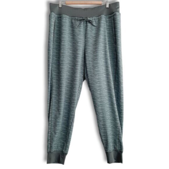 JOE FRESH Athletic Jogger Pants Stretch Pull-On Heathered Marled Green Sz 1X - Picture 1 of 11